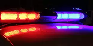 police lights car crash