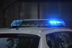 police lights car crash